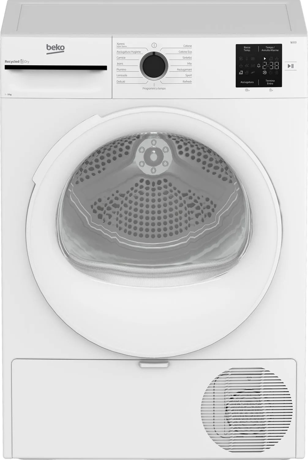 Beko Asciugatrice 9 Kg Classe D Inverter con Pompa di Calore Profondità 61 cm Funzione Vapore colore Bianco