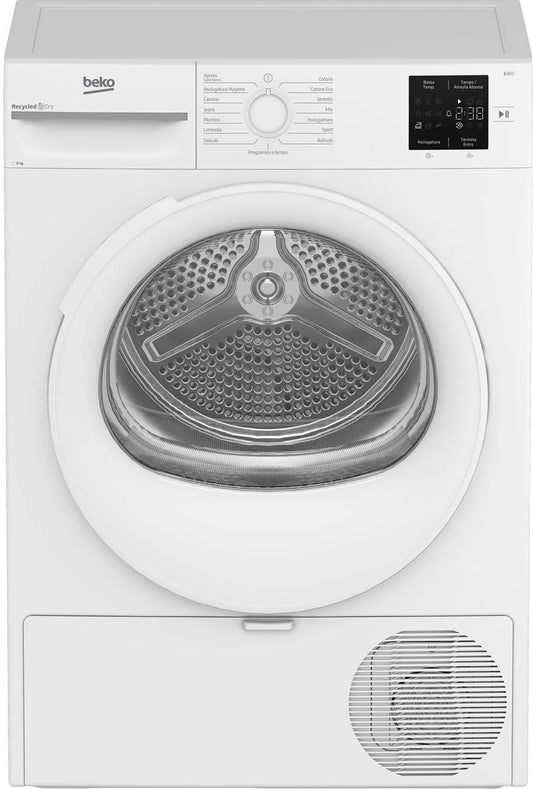 Beko Asciugatrice 9 Kg Classe D Inverter con Pompa di Calore Profondità 61 cm Funzione Vapore colore Bianco