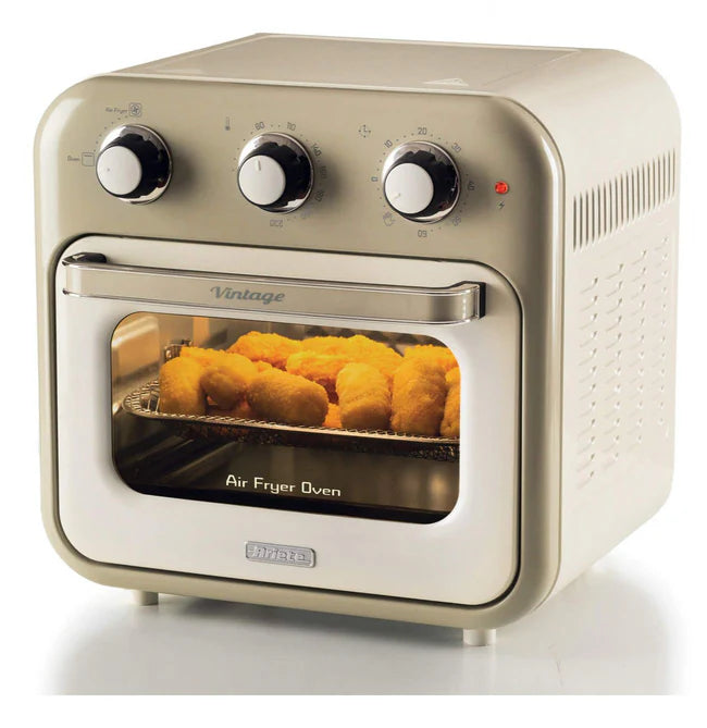 Ariete 4632 Friggitrice ad aria e forno Vintage, 1400W, 2in1, Capacità 16L, Accessori inclusi, Timer 60 minuti, Doppio vetro