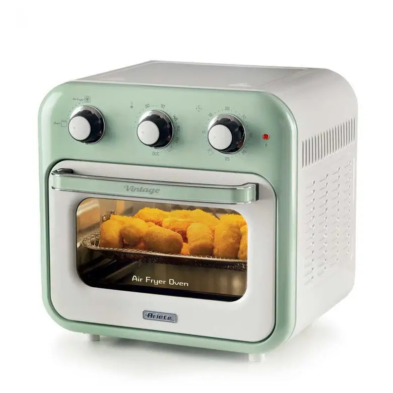 Ariete 4632 Friggitrice ad aria e forno Vintage, 1400W, 2in1, Capacità 16L, Accessori inclusi, Timer 60 minuti, Doppio vetro