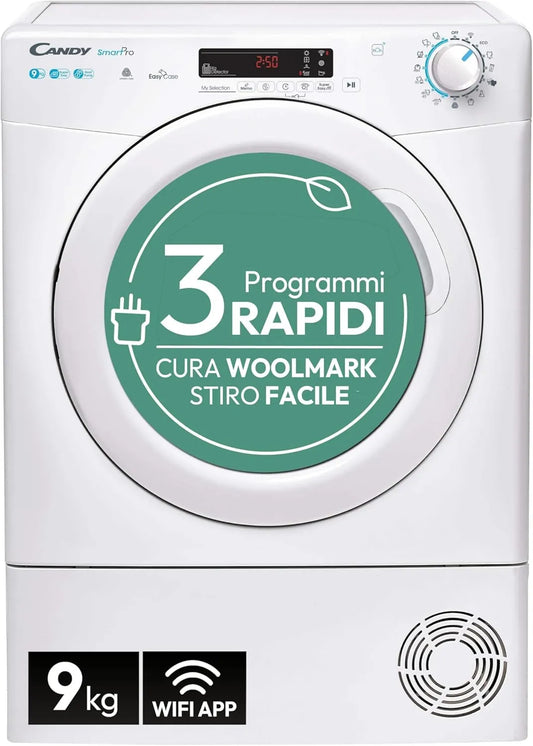 Candy Asciugatrice 9 Kg Pompa di Calore Profondità 58,5 cm Wi-Fi Partenza ritardata Smart Pro
